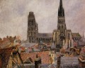 the roofs of old rouen grey weather 1896 Camille Pissarro